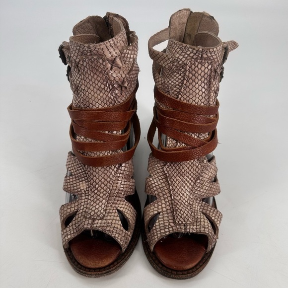 Freebird by Steven Nest Leather Strappy Boots Sandals Western Boho 7 - Picture 4 of 9